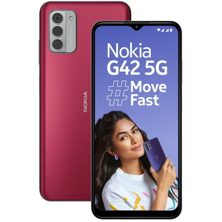 Nokia G42 DUAL SIM 128GB ROM + 6GB RAM (GSM Only | No CDMA) Factory Unlocked 5G Smartphone (So Pink) - International Version