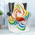thumbnail image 4 of Phoenix Soft Flannel Fleece Throw Blanket, Rainbow Toned Bird Fantasy From the Ashes Myth Beast Illustration, Cozy Plush for Indoor and Outdoor Use, 60" x 80", Multicolor, by Ambesonne, 4 of 5