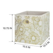 Mainstays Collapsible Fabric Cube Storage Bins (10.5 x 10.5), Gold Metallic, 4 Pack