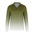 thumbnail image 5 of LODIENY Big and Tall Regular Fit Ombre Shirts for Men Casual 1/4 Zip up Long Sleeve Stand Collar Pullover Sweatshirts Lightweight Trendy Athletic Tops Green L, 5 of 6