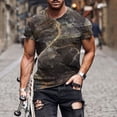 thumbnail image 2 of EQWLJWE Chemise d'Été pour Hommes Nouvelle Mode Décontractée T-shirt Imprimé Sport T-shirt Manches Courtes Col Rond Blouses & Chemises Hauts pour Hommes, 2 of 5