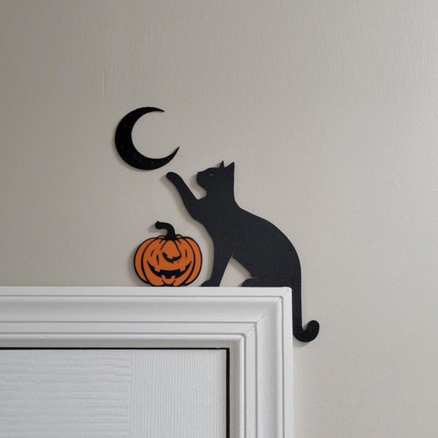 Metal Cute Cat Door Frame Cat Door Frame Corner Decoration Home Furnishing Door Decoration Sign A