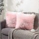 thumbnail image 1 of Pink 16' x 16' Fluffy Soft Faux Fur Cushion Covers, Decorative Soft Plush Pillow Covers Case 40 x 40 cm for Sofa Bed, 1 of 4