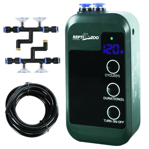 REPTIZOO Automatic Reptile Humidifier Spray System with 360°Adjustable Misting Nozzles for Reptile Terrariums