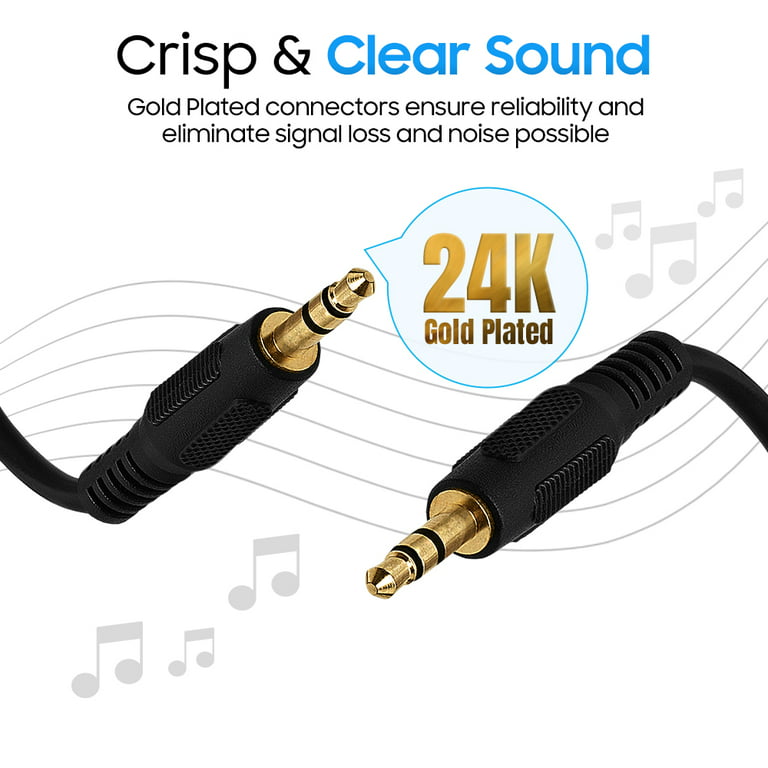 Cmple - 3.5mm Aux Male to Male Stereo Audio Cable Auxiliary Headphones Cord  MP3 PC - 3 Feet 