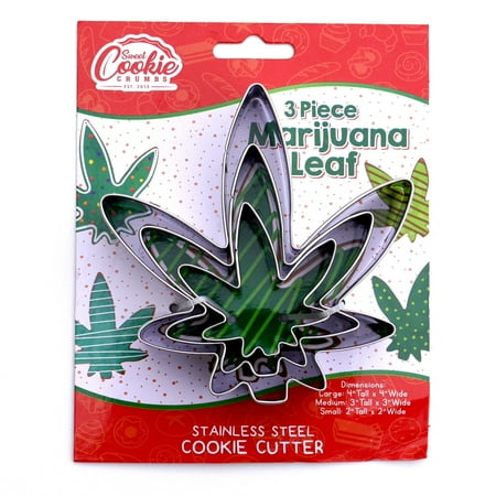 

Marijuana Leaf Cookie Cutter 3 Piece Set - Stainless Steel