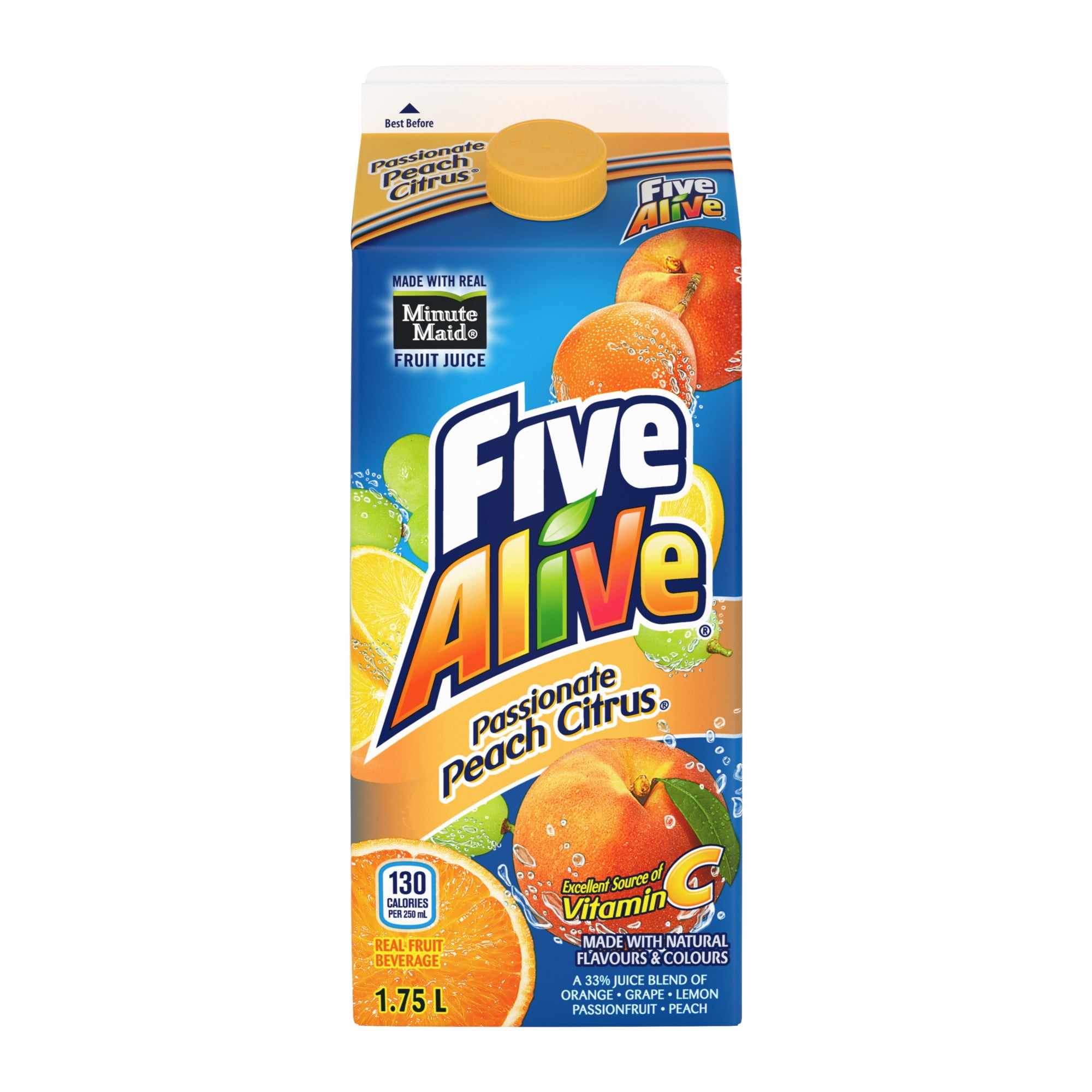 Five Alive Passionate Peach Citrus Gable top, 1.75 Liters, 1.75 x L