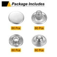 thumbnail image 3 of Uxcell 30Set Press-Stud Cap Button 17mm Metal Snap Fastener for Leathers, Silver, 3 of 7