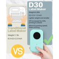 thumbnail image 2 of Label Maker D30 2021 Portable Wireless Connection Label Printer Tape Included Multiple Templates Available for Phone Tablet Compatible with Phomemo D30 iOS&Android-Green, 2 of 7