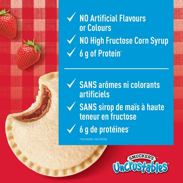 Smucker's Uncrustables Peanut Butter And Strawberry Spread Sandwich,  Frozen, Pack of 10, SM 58G UNCR PB STW SW 10PK 6CT