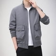 thumbnail image 1 of LOVZFMLL Jackets for Men's Solid Color Velvet Winter Windproof No Hat Long Sleeved Pocket, 1 of 9