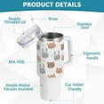 thumbnail image 4 of SKYSONIC 40oz Tumbler with Handle and Straw-Double Wall Vacuum Reusable Stainless Steel Insulated Water Bottle Mothers Day GiftsCute Animals Bear Cat Rabbit, 4 of 7