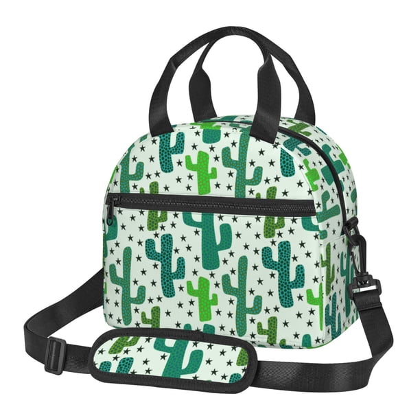 Balery Cactus 1 Bolsa de Almuerzo Impresa, Caja de Almuerzo Reutilizable, Bolsa Térmica Aislada para Almuerzo, Bolsa Antiderrames