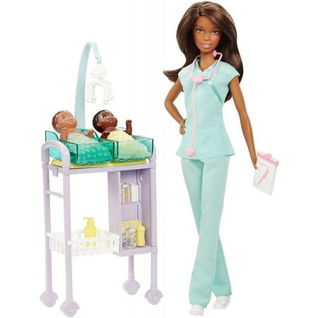 Barbie Careers Baby Doctor Nikki Doll, Brunette, with (Best Baby Walker For Short Babies)
