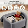 thumbnail image 3 of Storage Bench with Lamb Fleece Fabric, Upholstered Ottoman with Spacious Hidden Storage for Bedroom, Living Room, Entryway, No Assembly Required,Dark Grey, 3 of 14