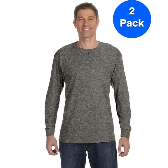 Mens 5.3 oz. Heavy Cotton Long-Sleeve T-Shirt 2 Pack