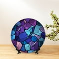 thumbnail image 3 of Lsque Geometry Dash Pattern Ceramic Decorative Plate Decorative Plates with Display Stand Personalized Porcelain Plate Ceramic Ornaments for Wall Hanging Decoration-8in, 3 of 6