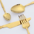 thumbnail image 3 of REGALWOVEN 4-Piece Stainless Steel Silverware Set with Spoon, Fork, and Knife Gold 4, 3 of 6