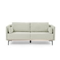thumbnail image 5 of Modern Sofa 3-Seat Couch With Stainless Steel Trim And Metal Legs For Living Room, Linen Beige, 5 of 9