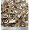 thumbnail image 1 of Soimoi Rayon Crepe Fabric Cupcake,Donut & Cookies Food Fabric Prints By Yard 46 Inch Wide, 1 of 1