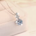 thumbnail image 6 of 1 Carat Round Cut Moissanite Solitaire Pendant Necklace in 18k White Gold over 925 Sterling Silver, Female, Adult, 6 of 6