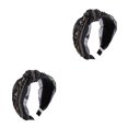 thumbnail image 2 of Sonducket Diademas para el cabello con lazo, diadema étnica con nudo torcido, diadema con bordado de encaje, cuentas brillantes, diademas ajustables para Type2 NO2 Sonducket CBP236024, 2 of 6
