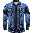 thumbnail image 1 of Camisas para hombre doradas de lujo, cómodas y elegantes, con solapa y botones, para fiestas de graduación, reuniones y calles, 1 of 6