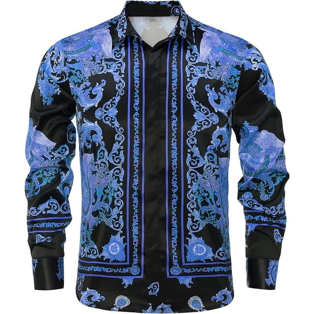 Camisas para hombre doradas de lujo, cómodas y elegantes, con solapa y botones, para fiestas de graduación, reuniones y calles