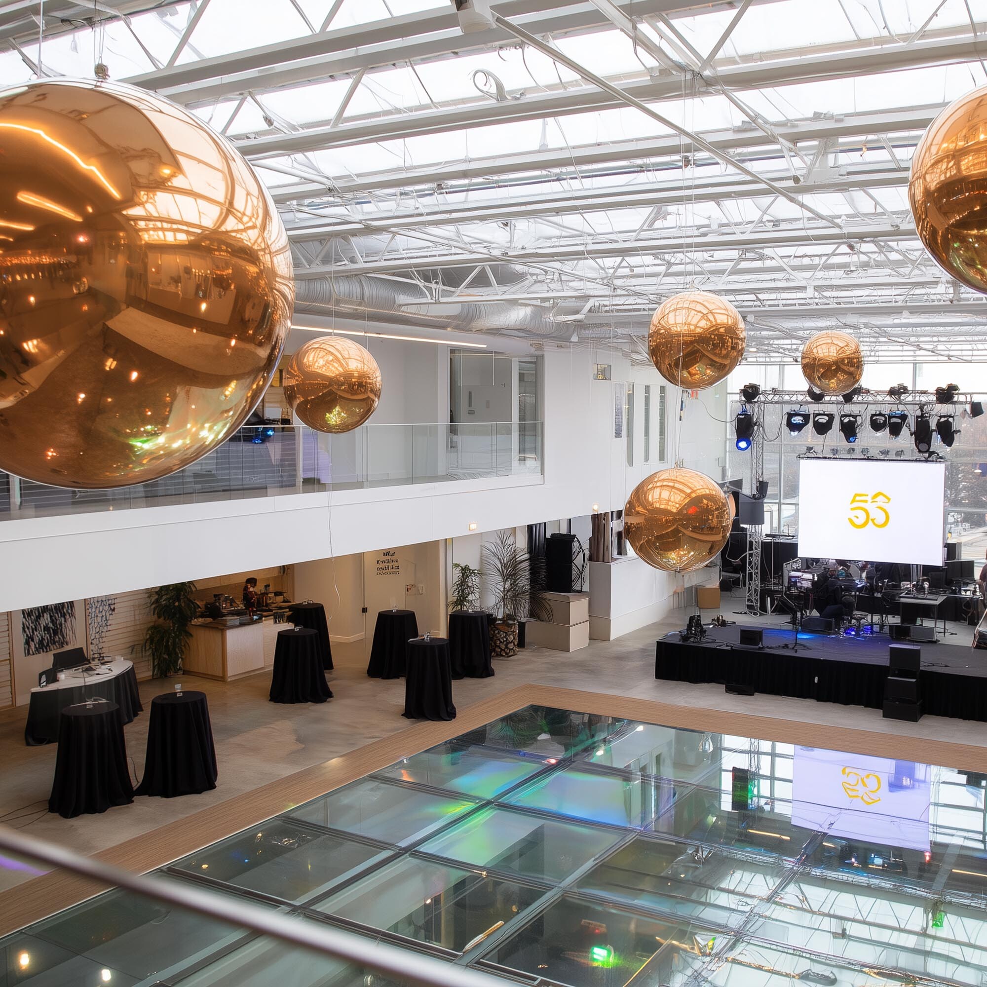 Yescom 20" Big Shiny Inflatable Mirror Ball Giant Reusable PVC Balloon for Large Disco Party Wedding Event Stage Decoration Gold