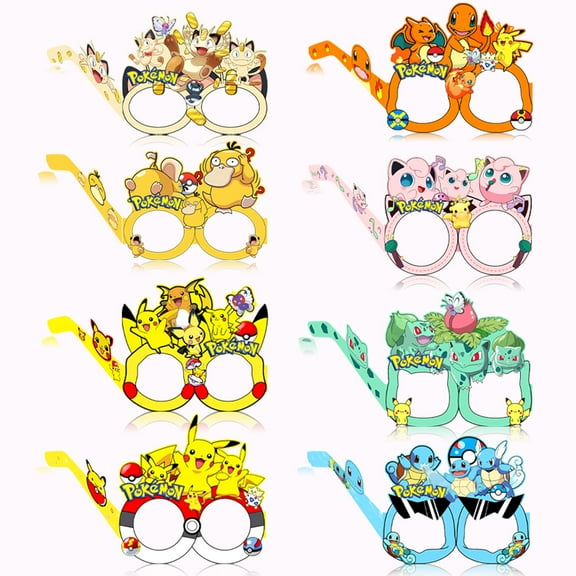 16 pcs Bulbasaur Birthday Glasses, Happy Birthday glasses, Novelty Funny Photo Booth Props for Party, Sunglasses for Kids Adults Party Favors