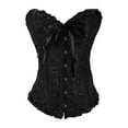 thumbnail image 1 of Vestido de corsé floral para mujer, estilo vintage, estilo steampunk, bordado en la cintura, traje de satén. negro, 1 of 9