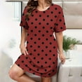 thumbnail image 2 of Jinhomg Womens Loose T Shirt Dress Cute Polka Dot Print Casual Dresses Plus Size Comfy Long Sleeve Crew Neck Midi Dress Daily Wear Prime Big Deal Days Scale Red XXXL, 2 of 8
