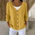 thumbnail image 2 of Ltctricy Cardigan Sweaters for Women Plus Size Long Sleeve V Neck Button down Knit Cardigans Soft Casual Outwear Coats(Yellow,X-Large), 2 of 4
