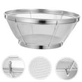 thumbnail image 3 of Hot Sales! Fine Mesh Strainer For Kitchen, 4 Quart Stainless Steel Colander Bowl For Pasta, Rice, Fruit, Metal Net Baskets With Resting Base - Strain, Drain, Rinse Clearance!, 3 of 7