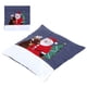 thumbnail image 5 of Funda de cojín con estampado navideño bordado y cremallera oculta para decoración del hogar, diseño de Papá Noel con alce azul sin relleno de almohada., 5 of 14