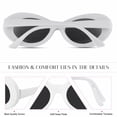 thumbnail image 4 of Lunettes Clout Bold Rétro Ovale Mod Lunettes de Soleil à Monture Épaisse Lentille Ronde pour Hommes et Femmes - Pack de 2, 4 of 6