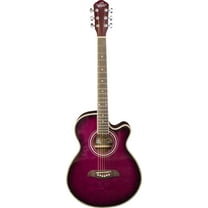 Oscar Schmidt OG10CE Cutaway Acoustic-Electric Guitar. Flame Trans Puple