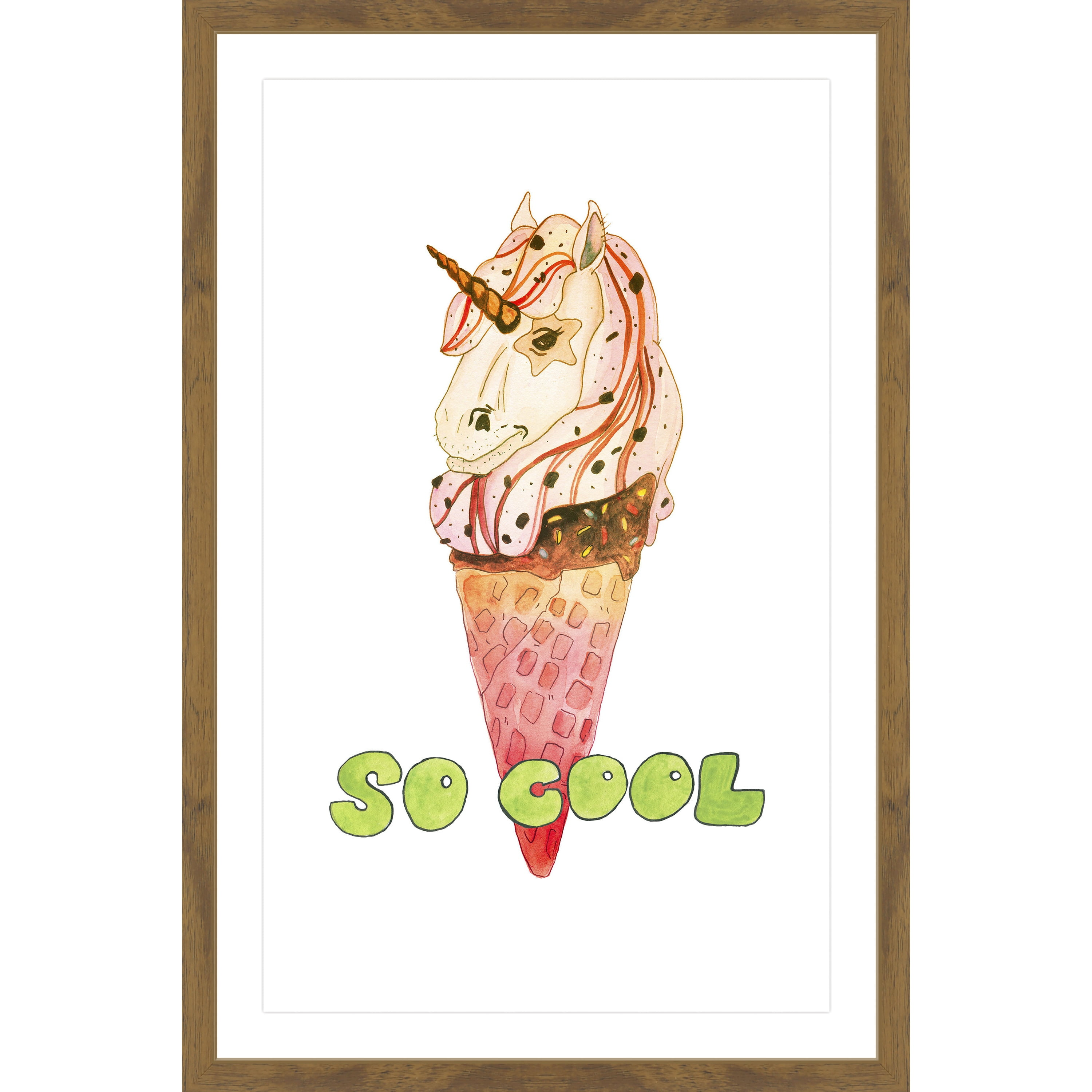 Unicorn Ice Cream Framed Painting Print