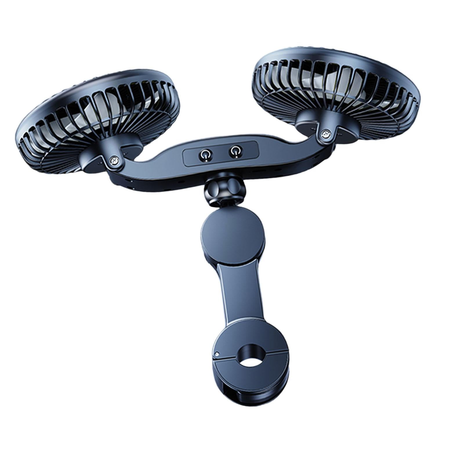 Dickly Car Fan for Backseat Double Headed Fan USB Fan Adjustable SUV RV Sedan Universal