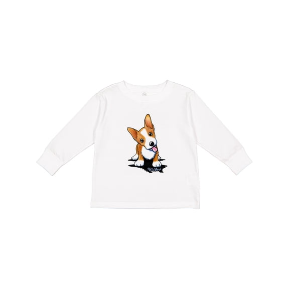 Inktastic Corgi Puppy Boys or Girls Long Sleeve Toddler T-Shirt