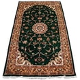 thumbnail image 1 of AHMEDANI Exclusive Dark Green Floral Medallion Area Rug Hand Knotted Wool Silk Carpet (5 x 3)', 1 of 9