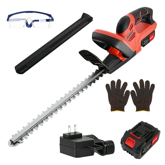 22 "Cordless Electric Hedge Trimmer with 1 Battery for Cutting and Rrimming Bushes and Shrubs