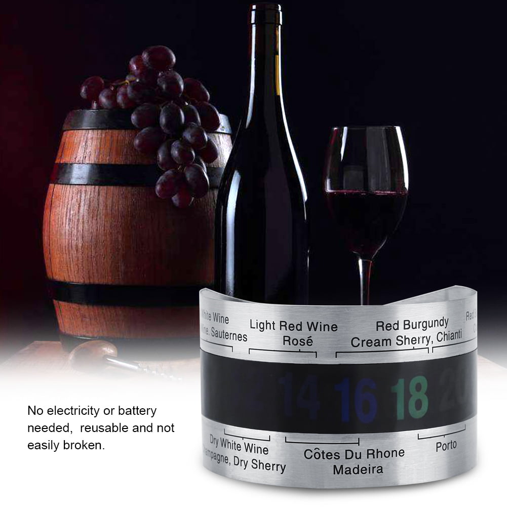 Black Classic Cuisine Digital Wine Bottle Thermometer 