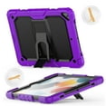 thumbnail image 3 of ELEHOLD for iPad Pro 10.5" 2019/2017 Ragged Case, Soft Silicone Hard PC Shoulder Strap Built-Kickstand Anti-Drop Shockproof Heavy Duty Protective Cover Case,Purple, 3 of 9