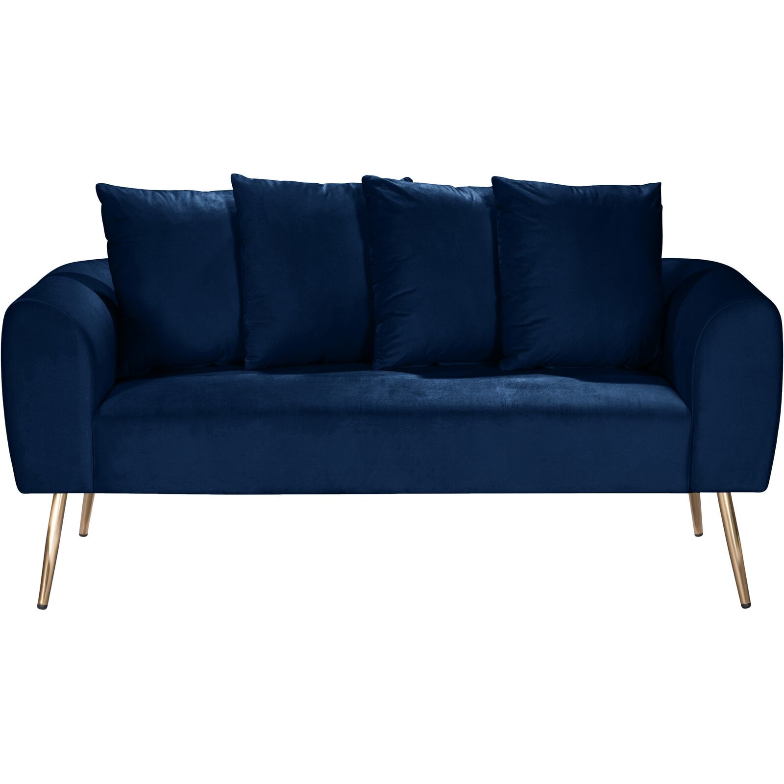 Galpin Velvet 63" Round Arm Loveseat, Reversible Cushions, Contemporary
