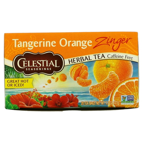 Celestial Seasonings, Tisane, Sans Caféine, Mandarine Orange Zinger, 20 Sachets de Thé, 1.7 oz (47 g)