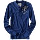 thumbnail image 1 of Aeropostale - Playera gráfica Henley con rayas para hombre, azul, grande, 1 of 1