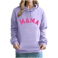 thumbnail image 2 of Qulqfy Women Mama Hoodies Valentines Pullover Purple Long Sleeve Hoodies Fall Women's with Pouch Tops M, 2 of 4