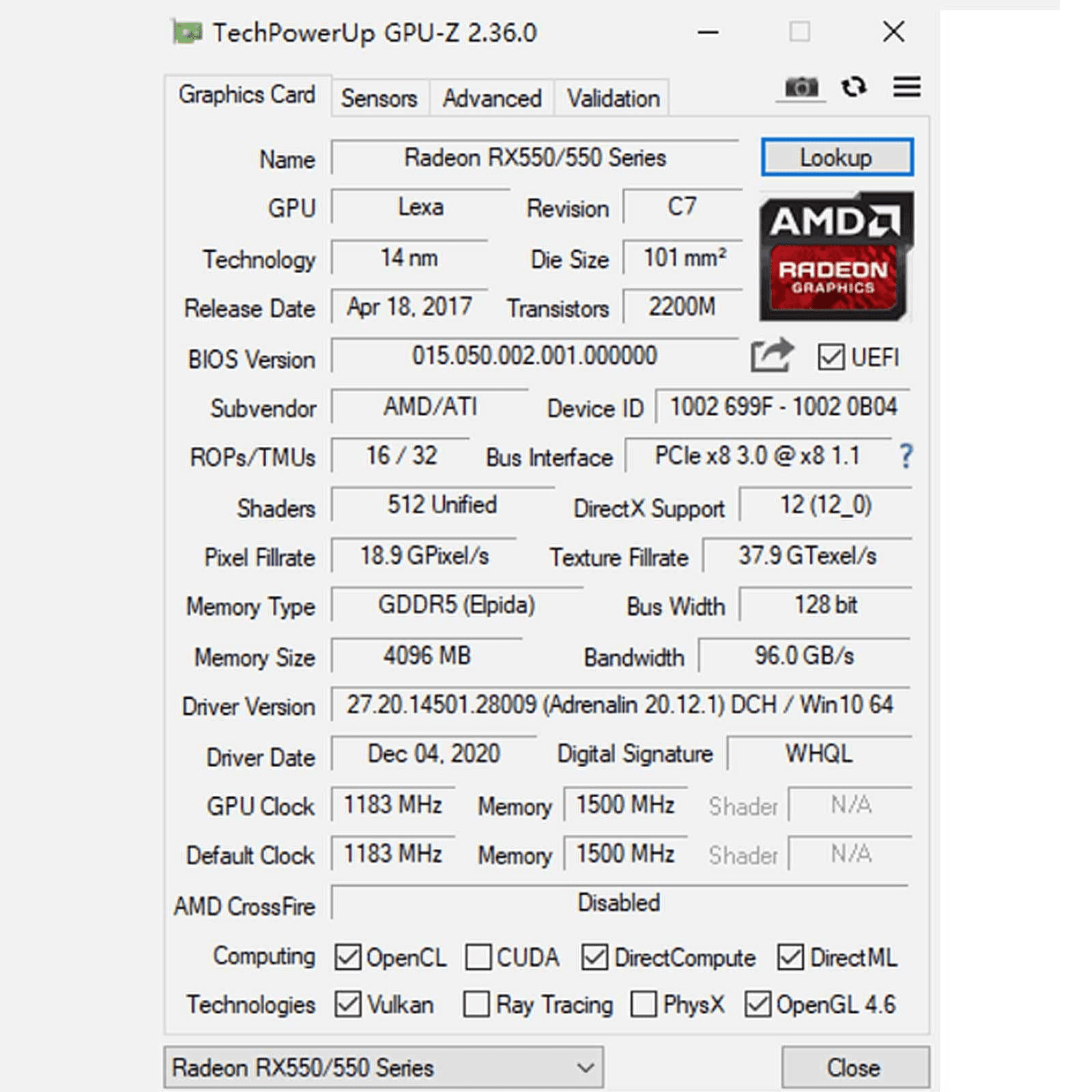 SAPLOS GTX 1050 Grafikkarte für PC, 4GB GDDR5 128-bit, HDMI DisplayPort
