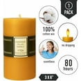 thumbnail image 2 of Extra Large Pure Beeswax Pillar Candle - 80 Hours Lasting - 100% Pure Beeswax and Cotton Wick - Unscented Candle for Emergencies - Candle Lovers Gift, 2 of 6